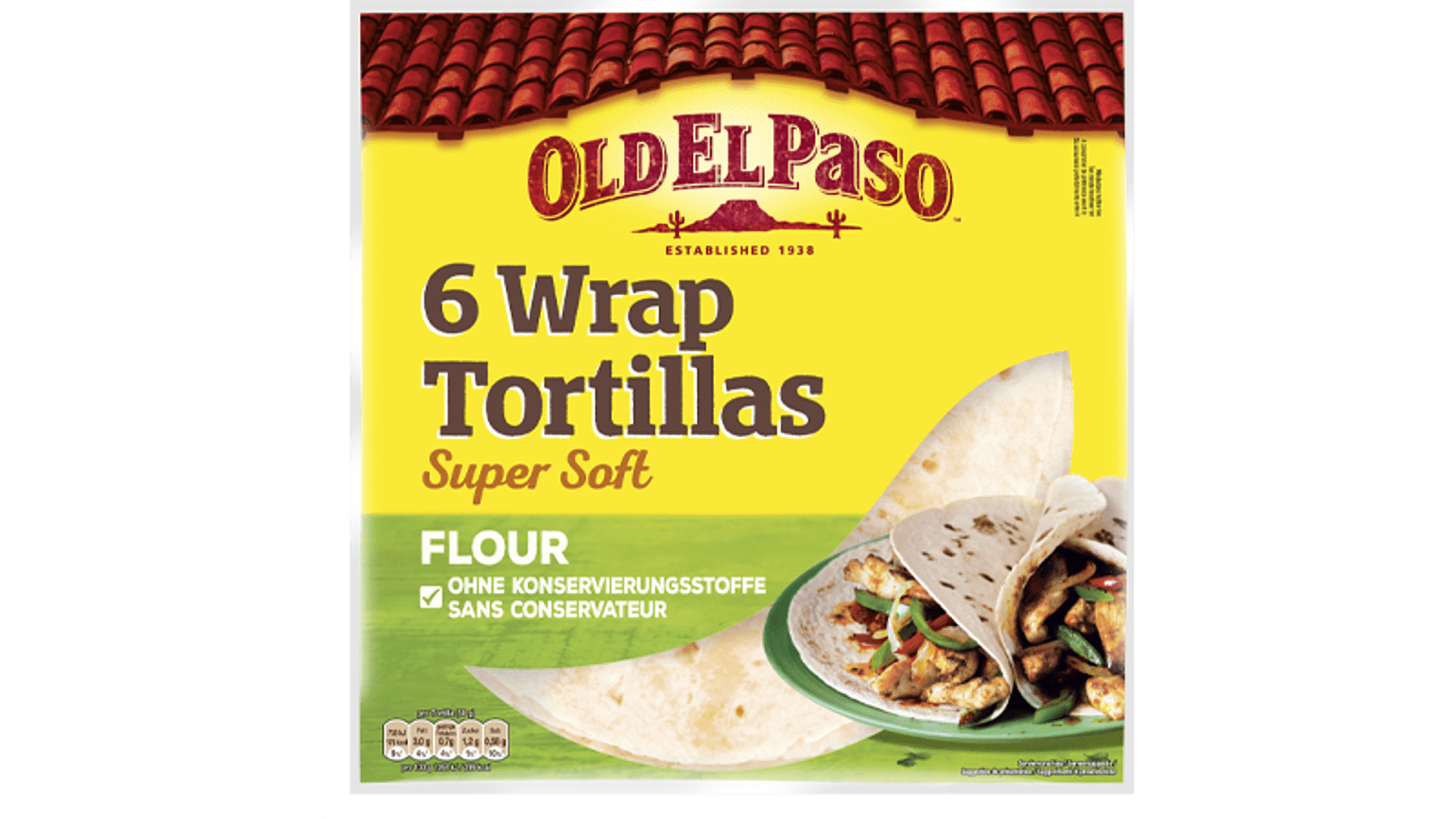 6 soft wrap tortillas